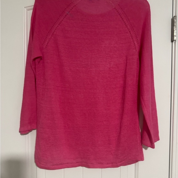 J. McLaughlin linen Pink light knit long sleeve sweater Size Small - Picture 4 of 4